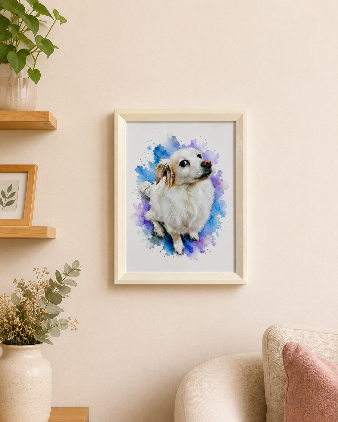Cuadro Personalizado de Mascota - Acuarela