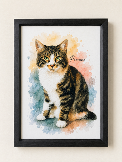 Cuadro Personalizado de Mascota - Acuarela