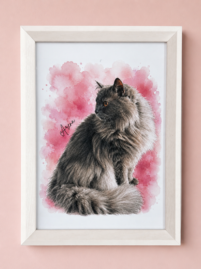 Cuadro Personalizado de Mascota - Acuarela